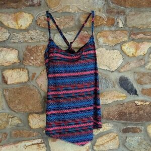 Dreamsuit Colorful Strappy Aztec Print Tankini Top